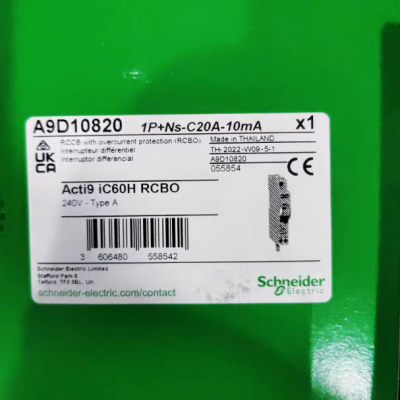 A9D10820 1P-NS-C20A-10mA iC60H RCBO